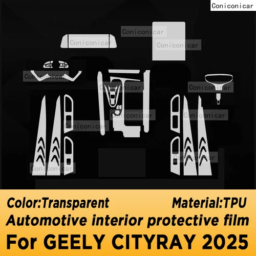 Imagen 2 del producto Pegatina protectora de película de pantalla de navegación Gps para salpicadero de coche de TPU, accesorios antiarañazos para GEELY CITYRAY 2025