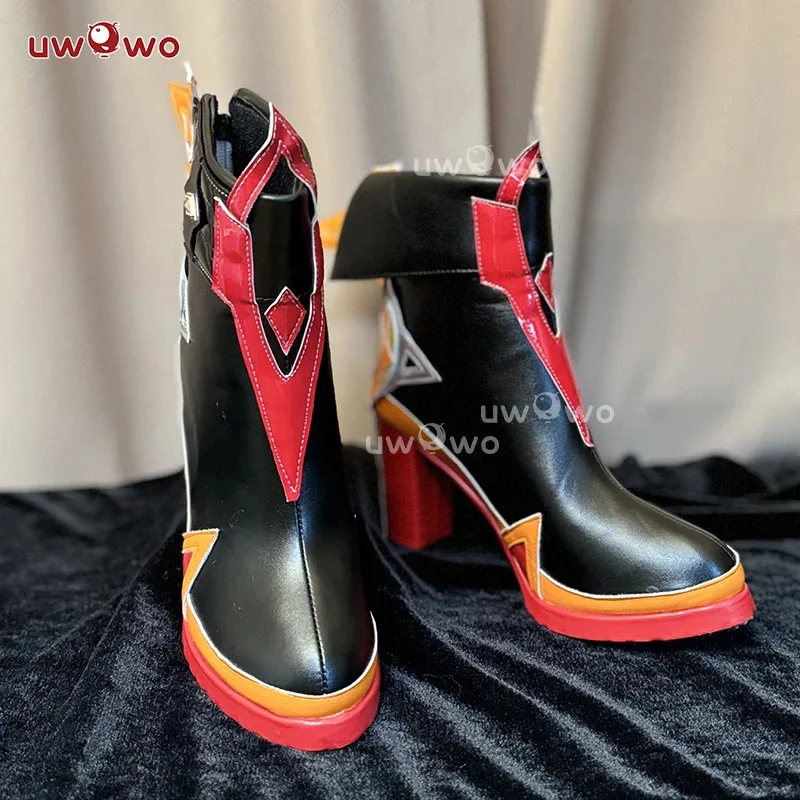 

LQUWOWO Mavuika Shoes Game Genshin Impact Mavuika “Pyro Archon” Cosplay Shoes High Heel Size 35-45