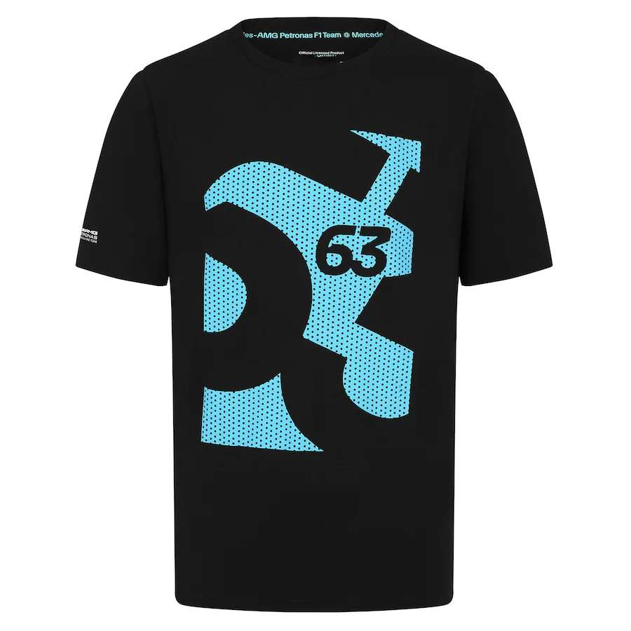 Exclusive European Limited Edition Quick-drying Sweatshirt T-Shirt Mercedes AMG Petronas F1 George Russell 63 T-shirt - Blue