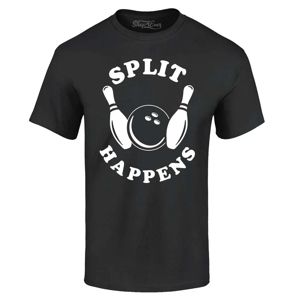 Split Happens Bowling T-shirt para homens e mulheres, camisa Bowler, camisetas gráficas Anime, roupas unisex, tops Y2K, manga curta, verão