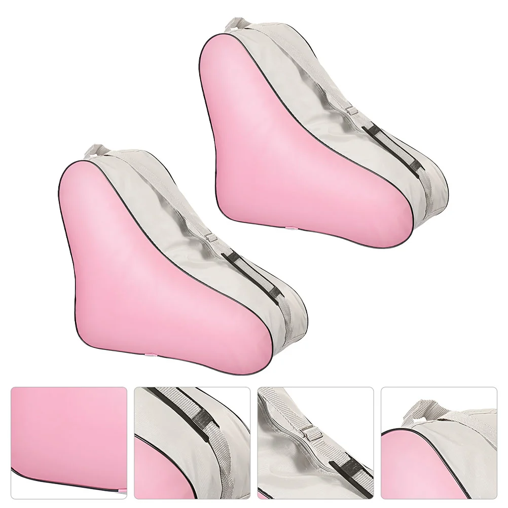 2 PCS Skate Bag Roller Pouches Triangle Bags Handbags Ice Skates Skating Storage Tote Shoes for Kids