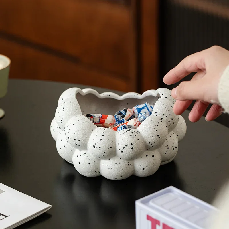Cloud Shape Ceramic Ashtrays with Speckled Glaze Minimalist Windproof Ashtray for Home Office Desktop Trash Bin Decoration Gifts