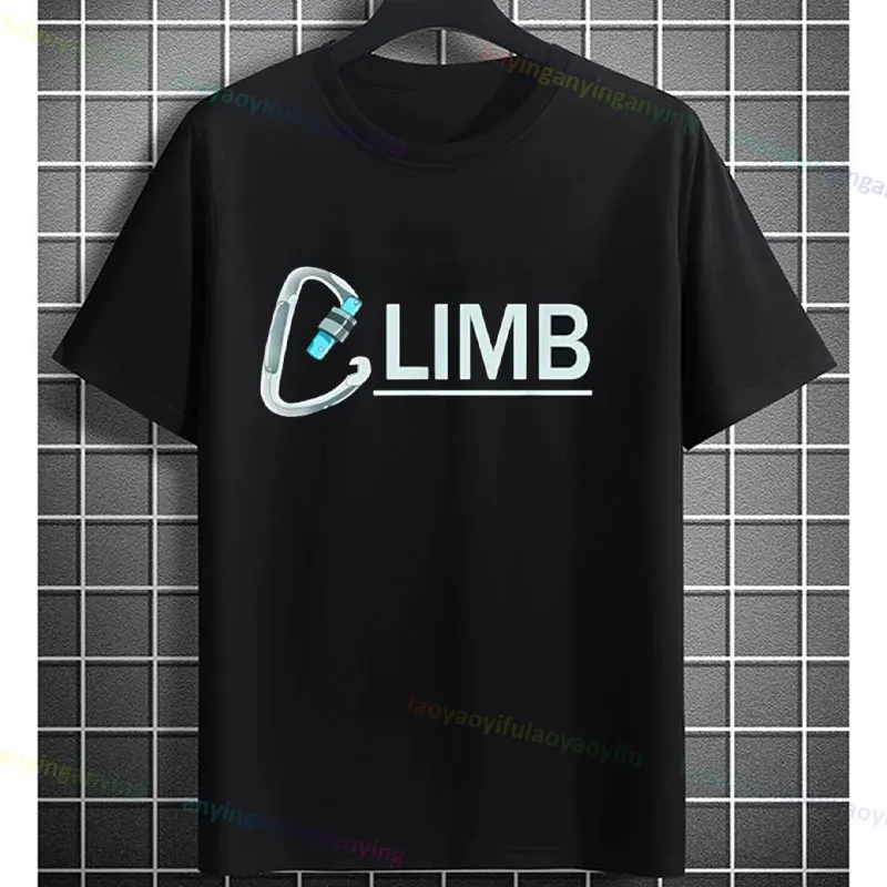 Rock Climbing Mountain Climber Funny Originality Graphic Design T-shirt Pure Cotton Casual Short-sleev Outdoor Clothing