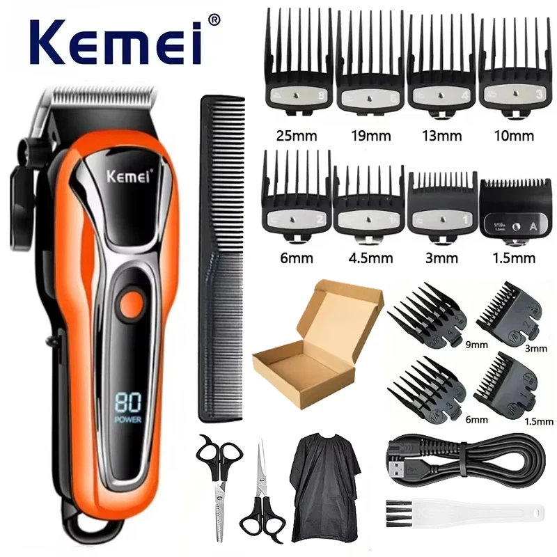 

Hair Clipper KM-PG1990A Hair Trimmer for Men Electric Shaver Professional Men's Hair Cutting Machine Wireless Barber Trimmer