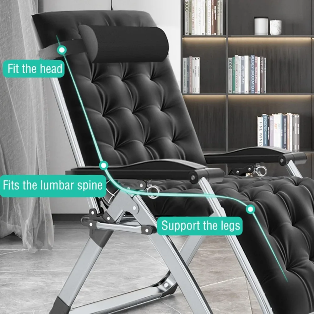 거실용 편안한 접이식 의자, 실내외용 매트리스가 있는 접이식 안락의자 라운지 의자, 레저 의자