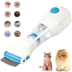 Recogedor de piojos eléctrico multifuncional, cepillo para eliminar pulgas, peine para mascotas, gatos y perros, limpiador de pelo, peine eliminador de piojos