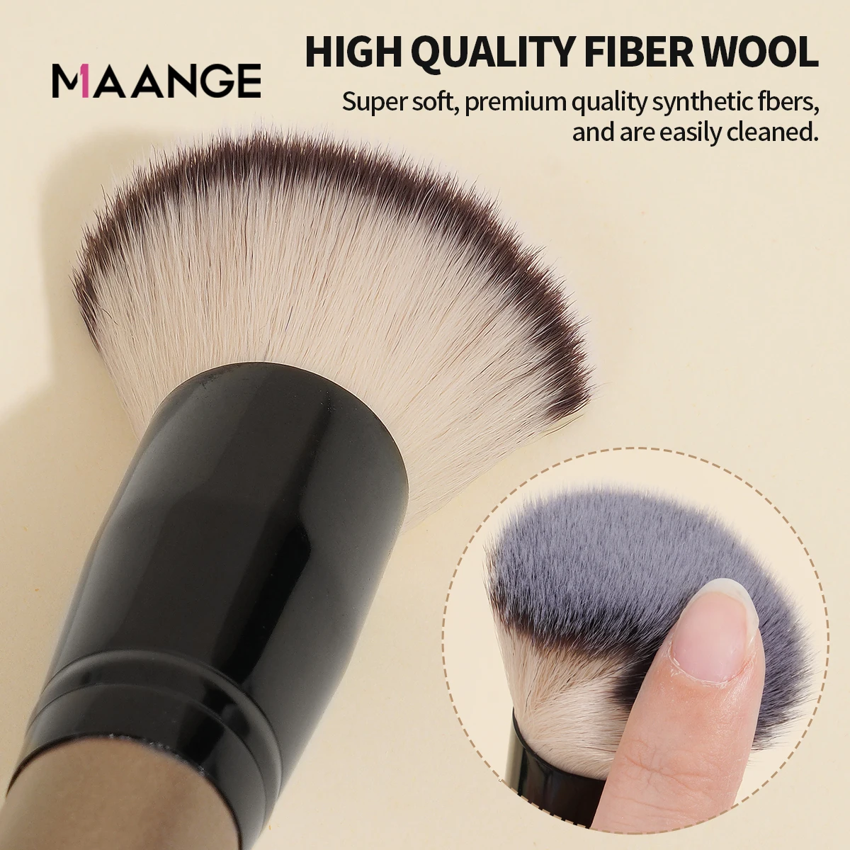 MAANGE 3pcs Travel Makeup Brush Essential Flat Top Foundation Brush Eyeshadow Eyeline Beginner-Friendly Gift for Girl Mother Day