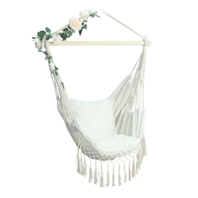 INS family bedroom balcony leisure swing hanging chair student dormitory hanging basket tassel cradle chair single hammock