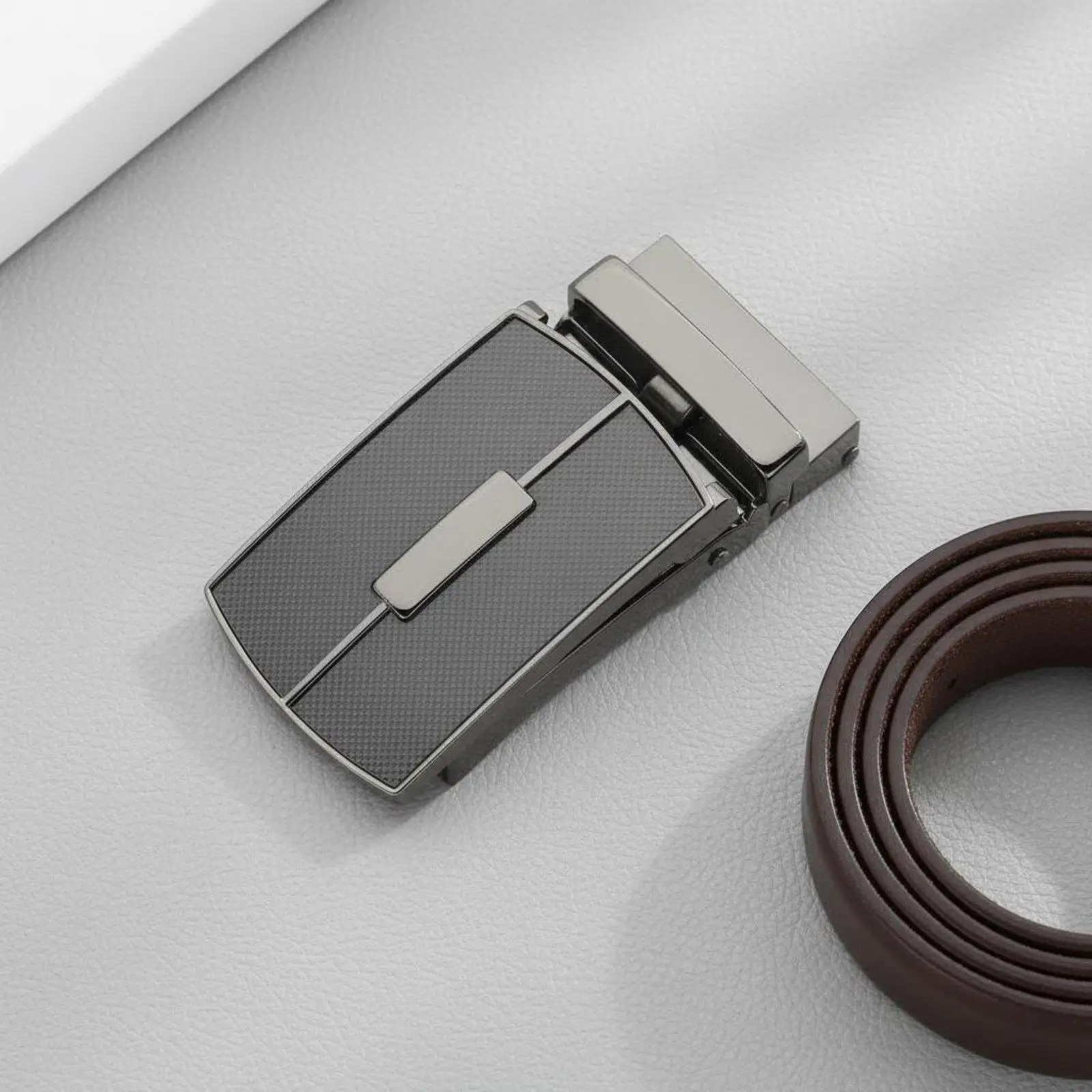 Fashion Metal Slide Belt Buckle Automatic Ratchet Replacement Head for Men’s Classic Business Belts