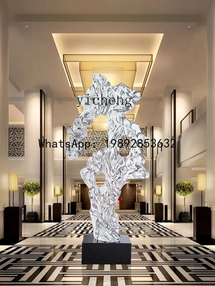 

B-1 Modern Abstract Transparent Resin Taihu Stone Ornament Model Room Entrance Hotel Sales Office Floor Sculpture Decoration
