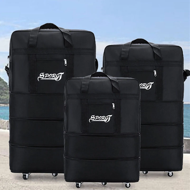 Expandable Rolling Duffle Bag With Wheels Expandable Foldable Duffle Bag Suitcases Rolling Luggage Bag Carry On Duffel Bag