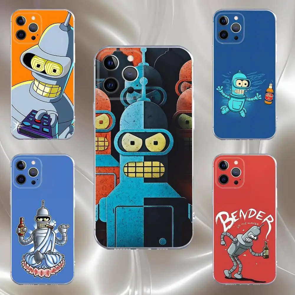 

F-Futurama Anime B-Bender Phone Case For iPhone 16,15,14,13,12,11 Pro,Max,Plus,X,XS,XR,SE,Mini Transparent Silicone Soft