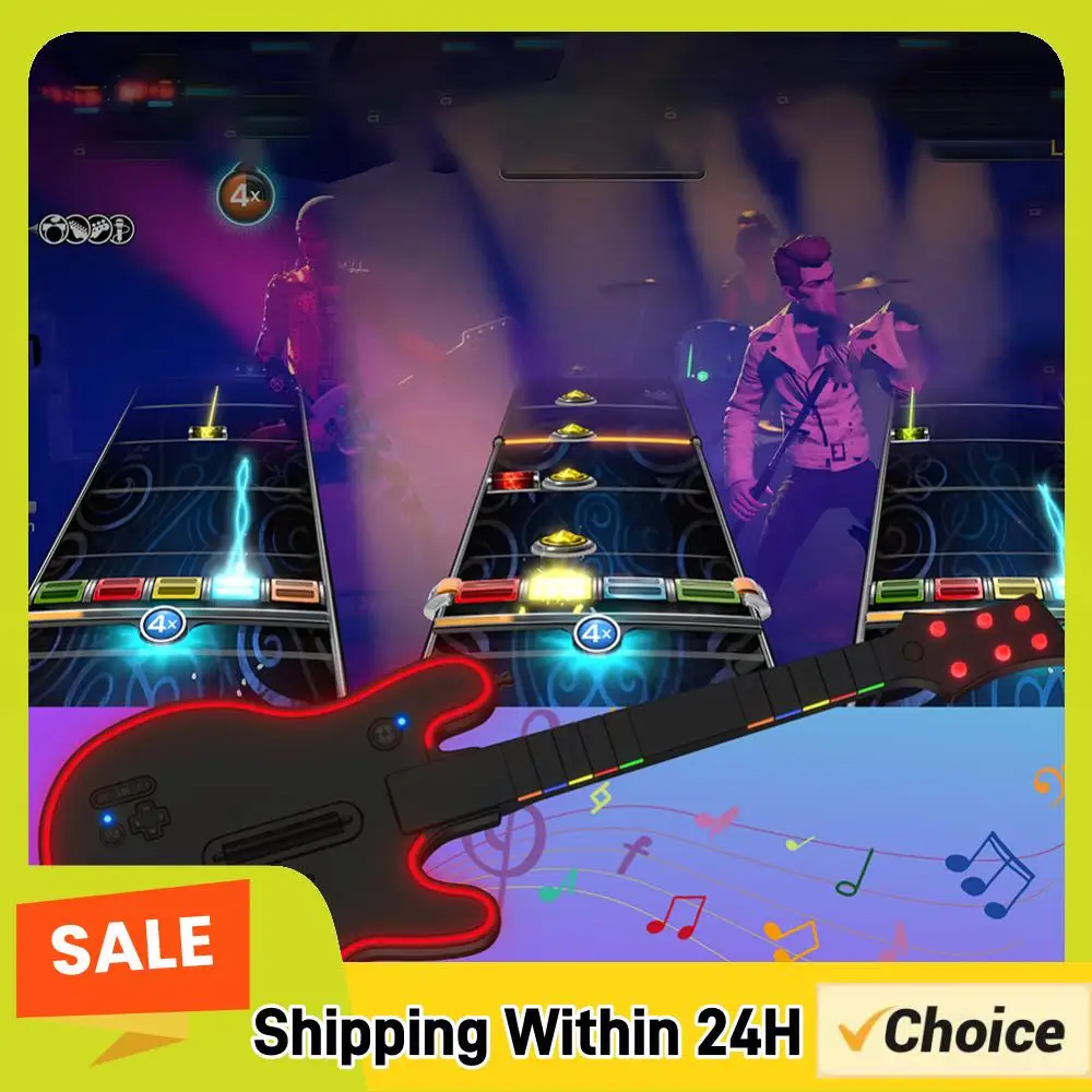 

Wireless Guitar Controller Console Remote Joystick Wireless PC Guitar Controller for PS4 PS3 PC Guitar Hero Clone Hero Rock Band