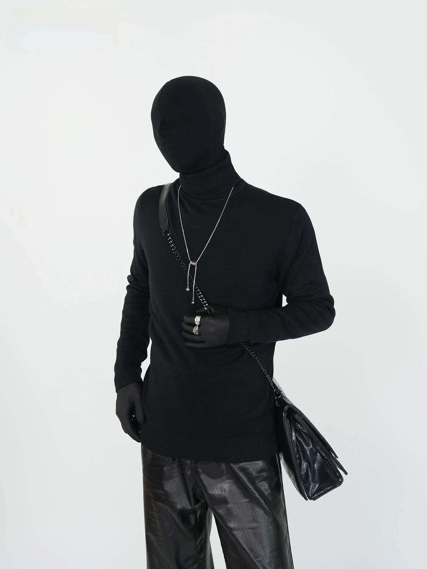 

Мужской трикотажный свитер VE2 Cleanfit Basic Fit с высоким воротником, осенне-зимний базовый слой, цветной вязаный джемпер