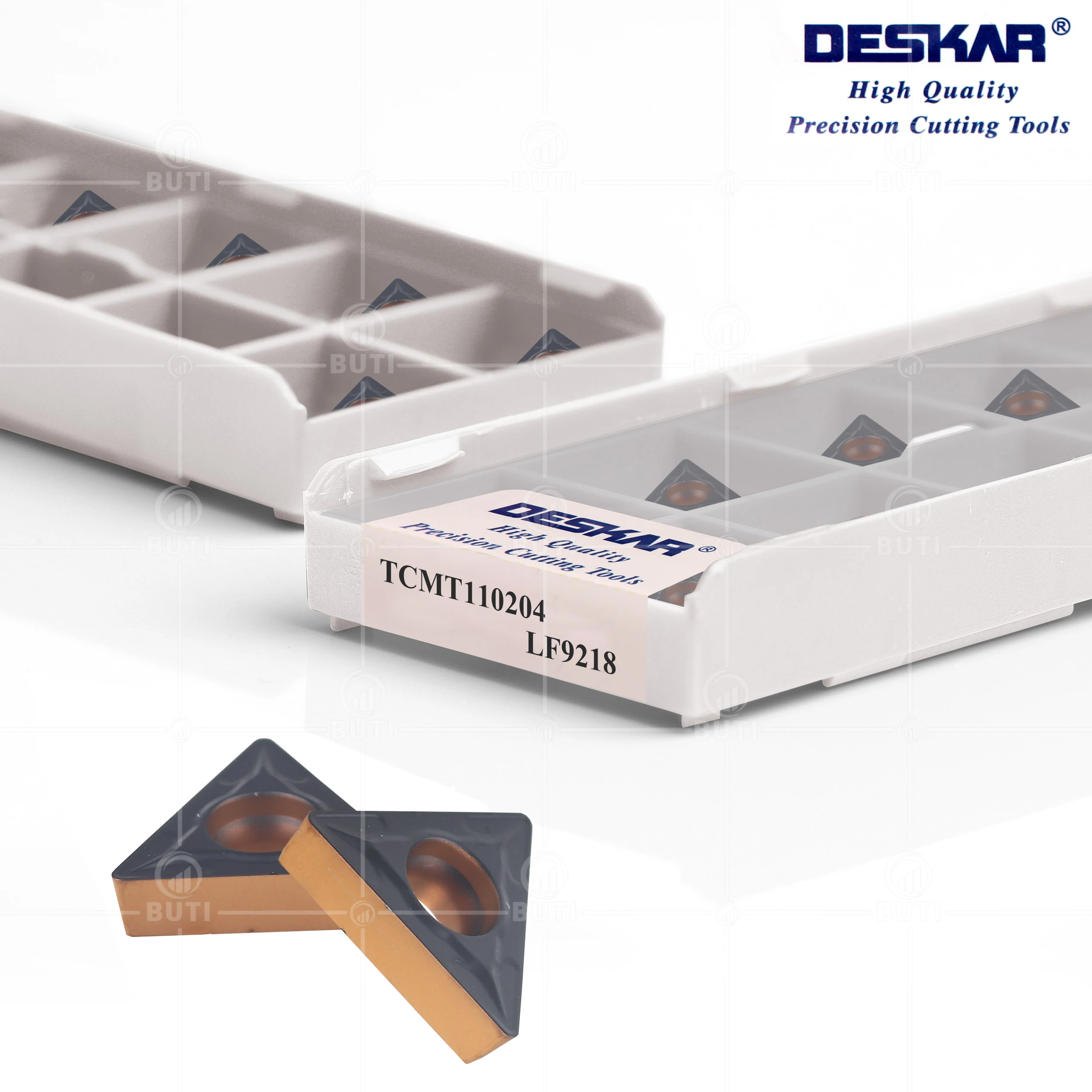 Imagem -02 - Deskar 100 Original Tcmt110204 Tcmt 110208 Lf9218 Duas Cores Cnc Torno Ferramentas Carbide Insere Ferramentas de Torneamento Peças Usadas para Aço