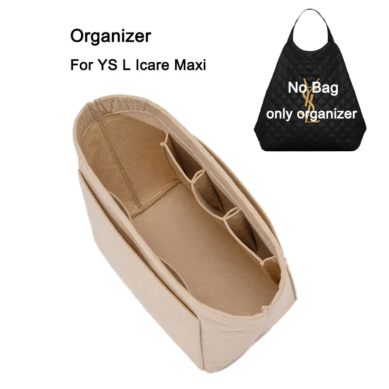 Purse Insert Organizer For Icare Maxi Tote Bag 38/58x43x8 cm / 15/22.8x16.9x3.1 inch , Liner Inner Bag Storage And Organization