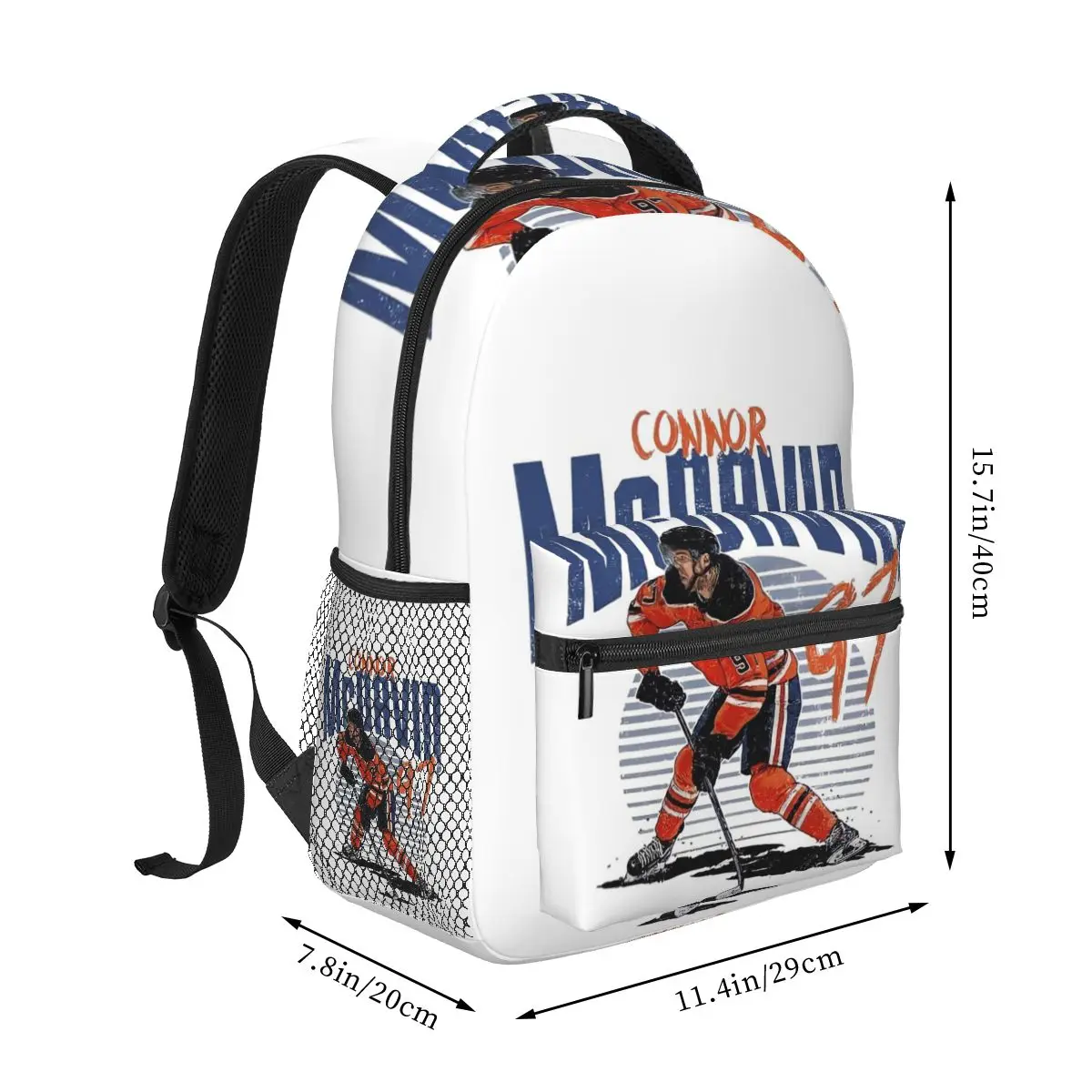 Connor McDavid 97 For Edmonton Oilers Fans Backpack Student Boys Girls BookBag School Bag Computer Shoulder Bags for Men Women