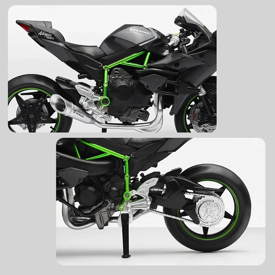 Modèle Moto CAIONPLE 1:12 Kawasaki H2R – Moto Miniature En Alliage Moulé Sous Pression, Noir, Détachable Et Collectionnable