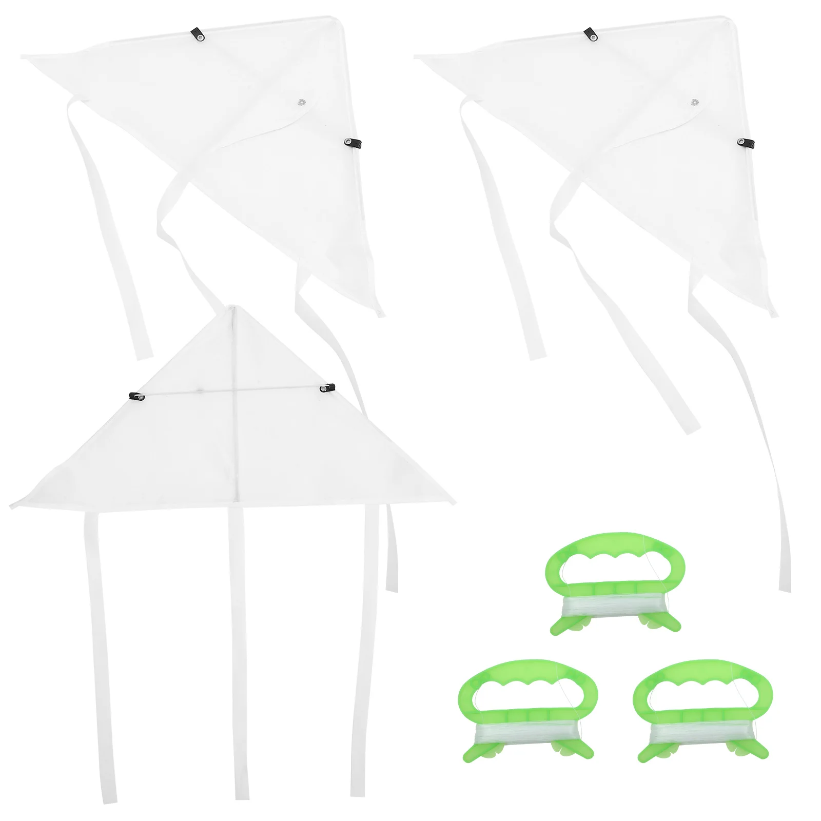 3セット DIY キッズ 空白の絵を描くためのキット グラフィティ凧キット 自作で描いたり塗り絵したりするための屋外用教育用グラフィティ凧