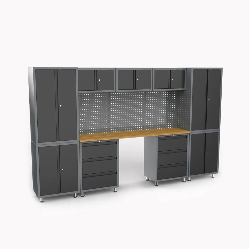 Steel Movable Car Repair Workbench With Table Customizable Auto Repair Tool Drawer Garage Workstation