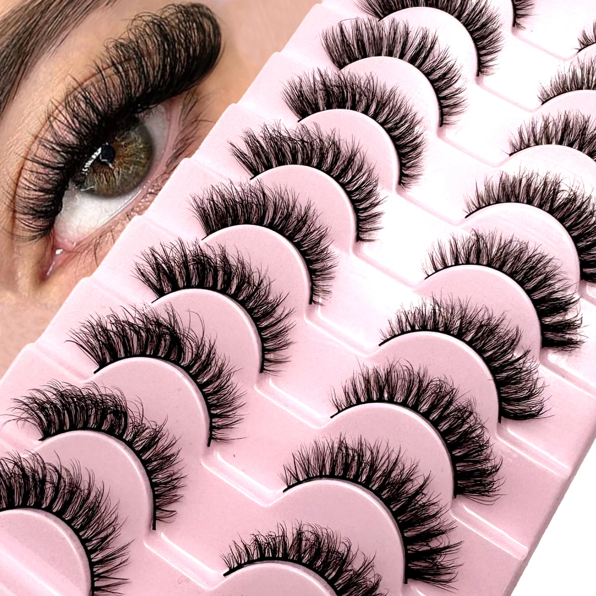 New10 paia soffici ciglia finte visone naturali lunghe estensione ciglia finte fatte a mano volume ciglia 3d trucco finte cils cilios