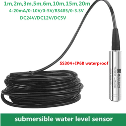 2M 5M 10M 15M 20M Liquid Level Transmitter RS485 Hydrostatic Liquid Level Transducer 4-20mA 0-10V Water Level Sensor