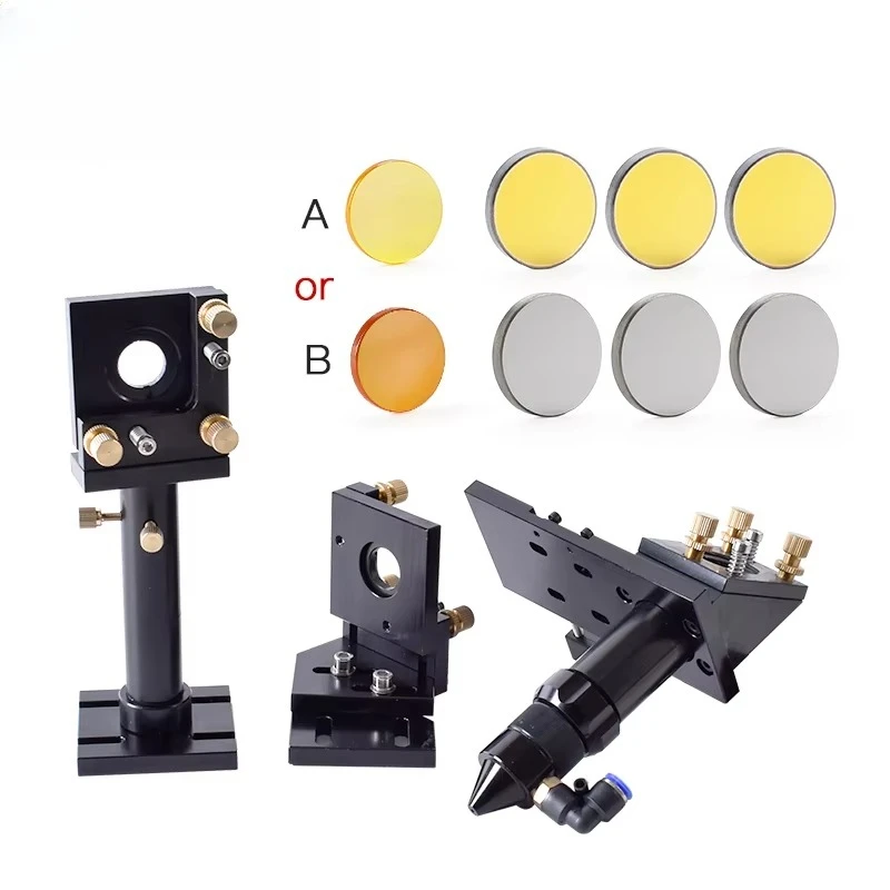 

CO2 Laser Head Kit 20mm Focus Lens & 25mm Mo Si Mirror Mount Holder for DIY CNC Cutting Machine Metal Base Spare Parts