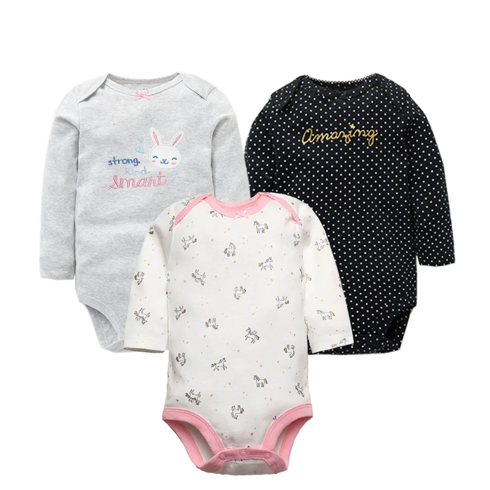 2024 Baby Bodysuit 6 PCS 3-pack infantil Jumpsuit Boy Girls clothes Long Sleeve 100% newborn body bebe Clothing kids Costume