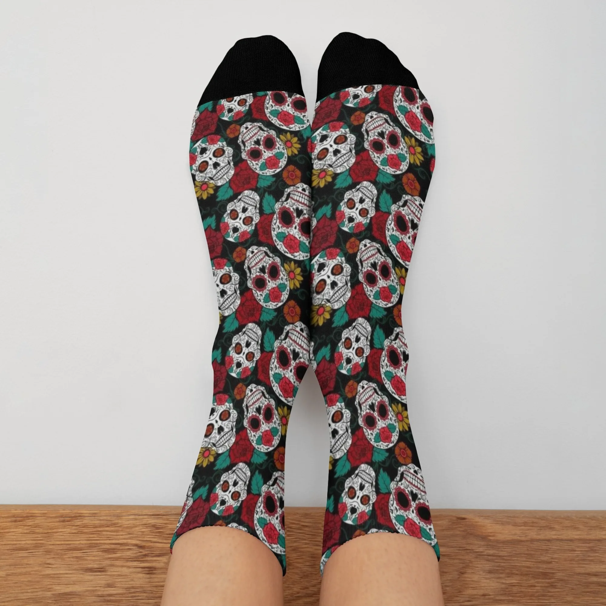 

Mexican Day of the Dead style print men's sock retro style crazy party street hip-hop trend sock comfortable non-slip breathable