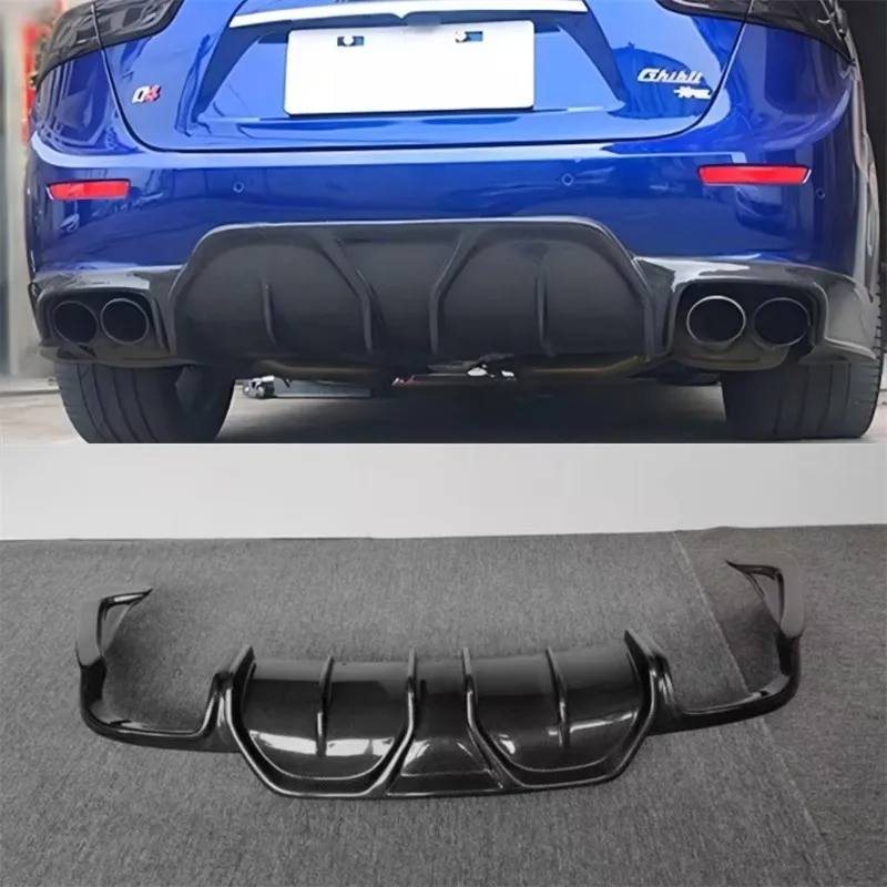 

For Maserati Ghibli 2013 2014 2015 2016 2017 ReaI Carbon Fiber Bumper Rear Lip Spoiler Kit