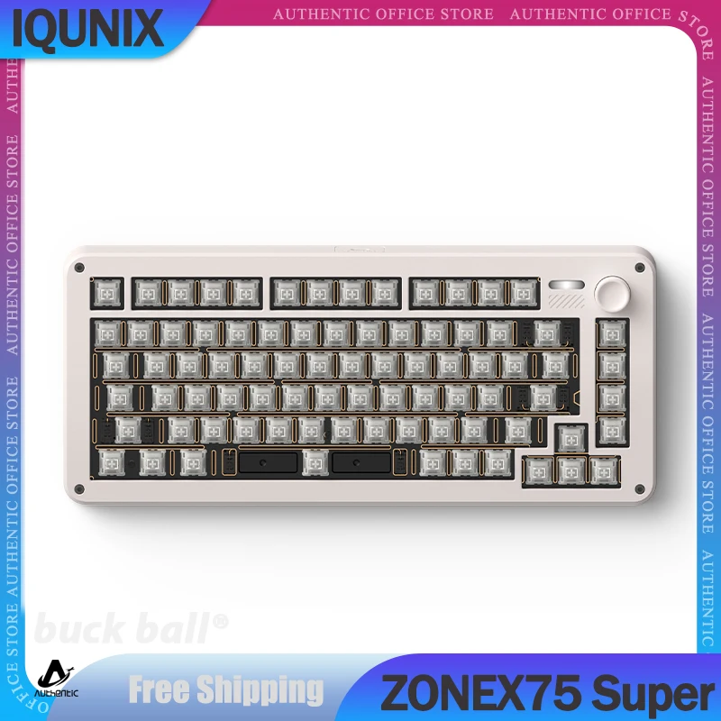 

IQUNIX ZONEX75 Super Mechanical Keyboard Kit 3Mode USB/2.4G/Bluetooth Wireless Keyboard Kit 81 Keys Structure Hot Swap Keyboards