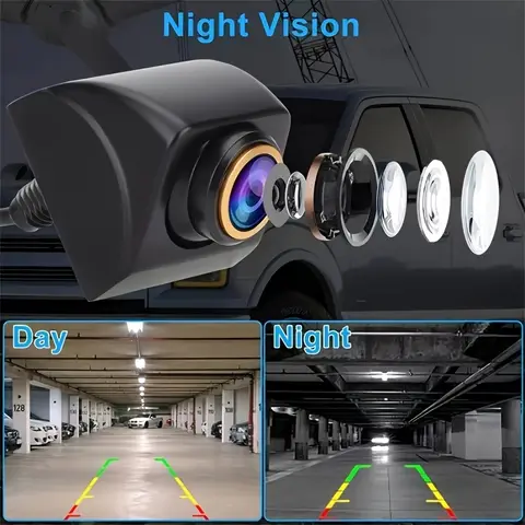 1080P AHD 어안 카메라 골든 림- HD 전후방 카메라, SUV, RV, 밴, 픽업 트럭용 광각 카메라