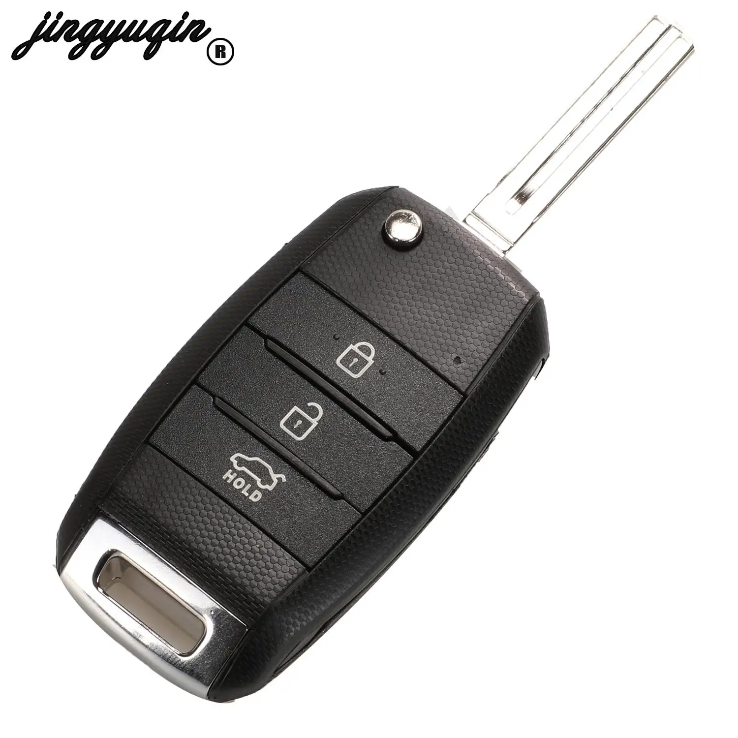 jingyuqin 2/3/4 Buttons Remote Flid Folding Key Case Shell Cover Case For KIA Carens Cerato Forte K2 K3 K5 Car Fob Cover