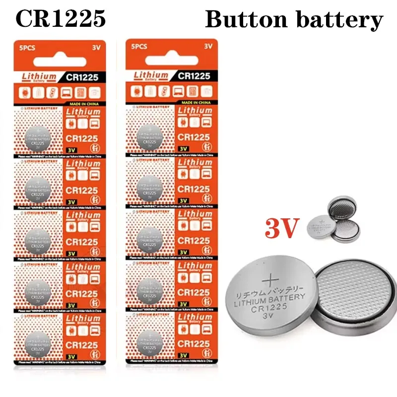 3V 55mAh CR1225 CR 1225 LM1225 BR1225 KCR1225 Lithium Battery Button Coin Cell for Toy Car Remote Control Calculator Watch Scale