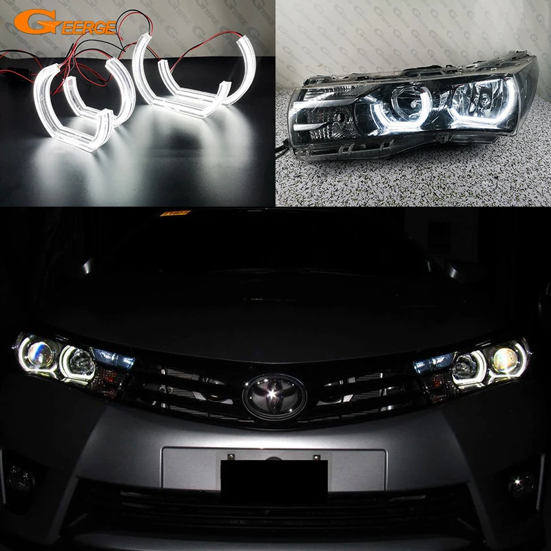 For Toyota Corolla Altis E17 E18 2013 - 2016 Ultra Bright Crystal Dtm M4 Style Led Angel Eyes Halo Rings Refit Car Accessories