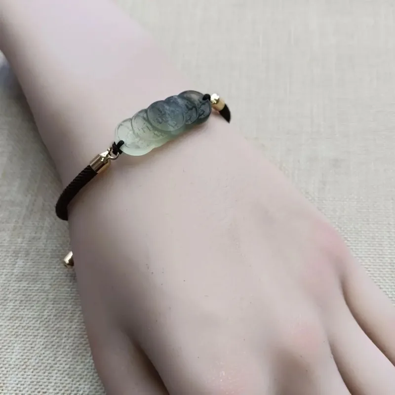 

Xiuyu Five Emperors Money Браслет для рук Новый натуральный Xiuyan Jade Diy Lucky Good Luck Feng Shui Ювелирные изделия Ретро Медные деньги Унисекс