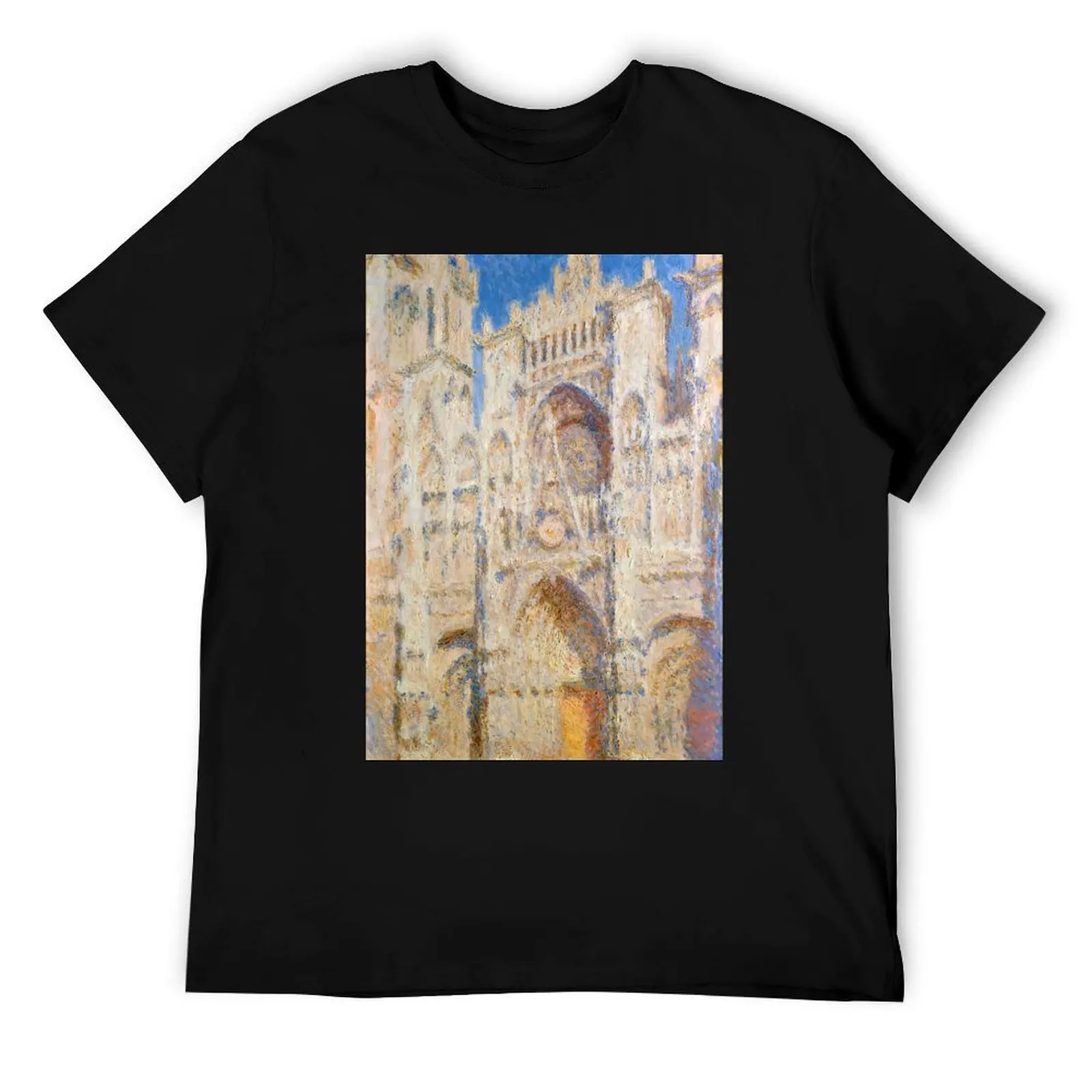 

Rouen Cathedral, Facade (Sunset) Monet High Contrast T-Shirt anime tshirt man t shirt heavy cotton cotton t shirt pack T-Shirt