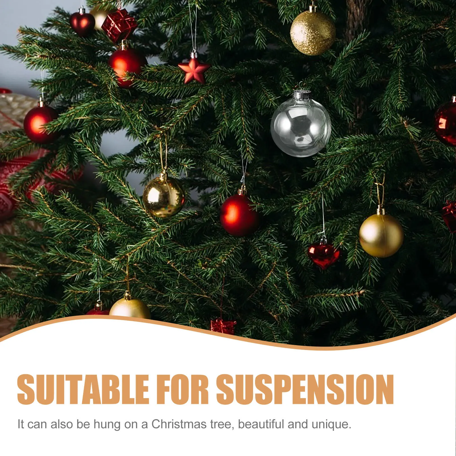 

10Pcs Xmas Tree Decoration Hanging Balls Transparent Christmas Ornaments Festival Party DIY Supplies Transparent Balls