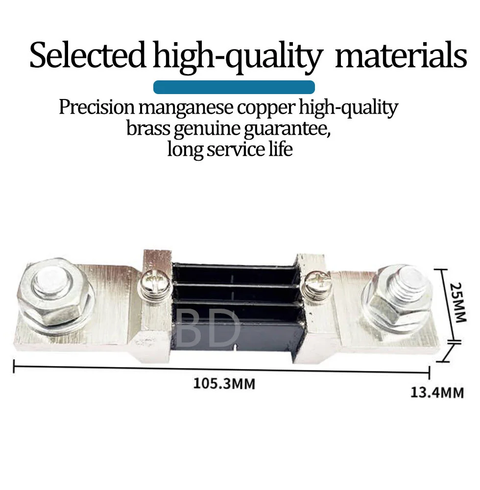 FL-2B Type Economic  Manganin Copper DC Current External Shunt Resistor 1Pcs 10A 15A 20A 30A 40A 50A 75mV