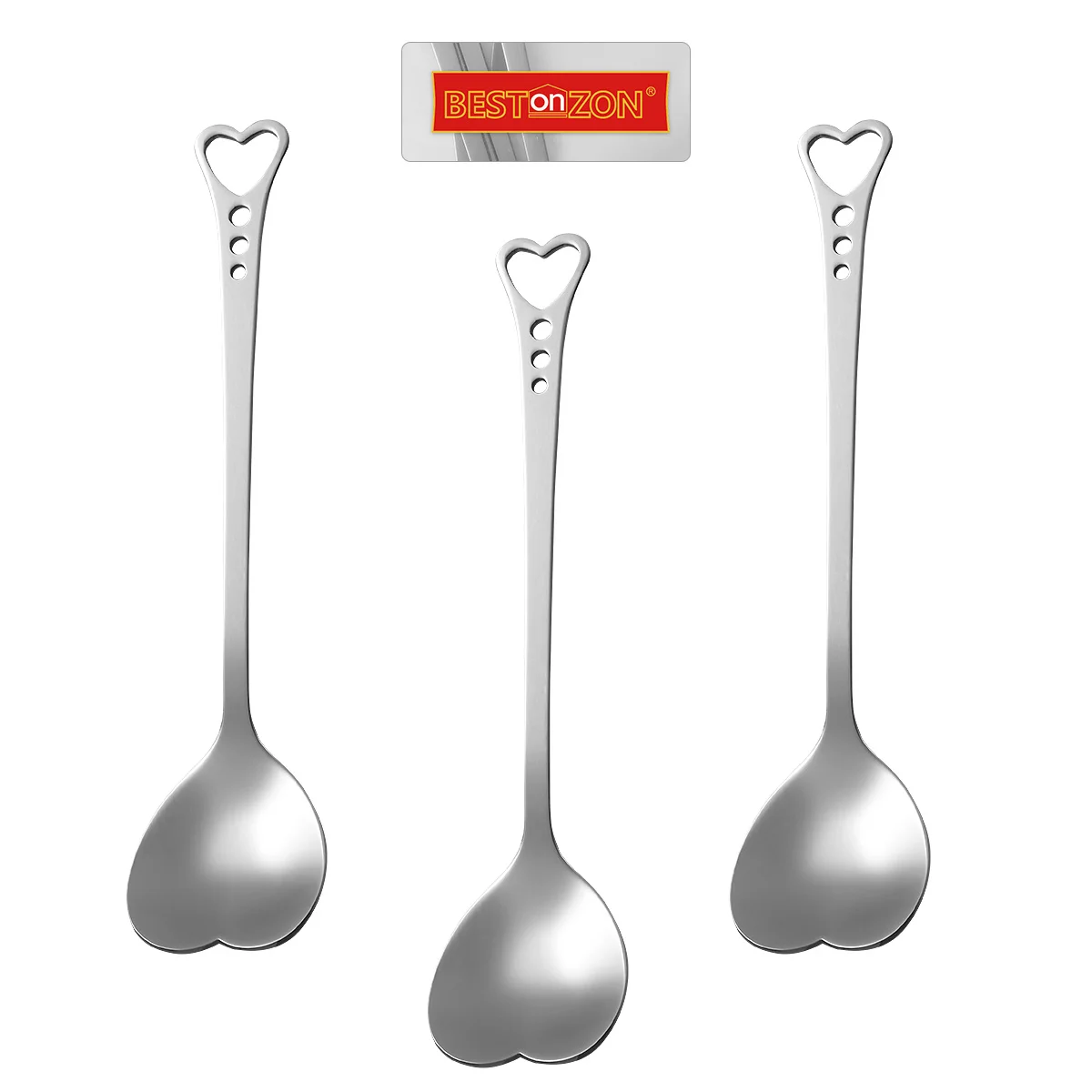 

6pcs Stainless Steel Heart Shape Spoons Set Rustproof For Coffee Tea Dessert Cake Kitchen Tableware Stirring Utensils