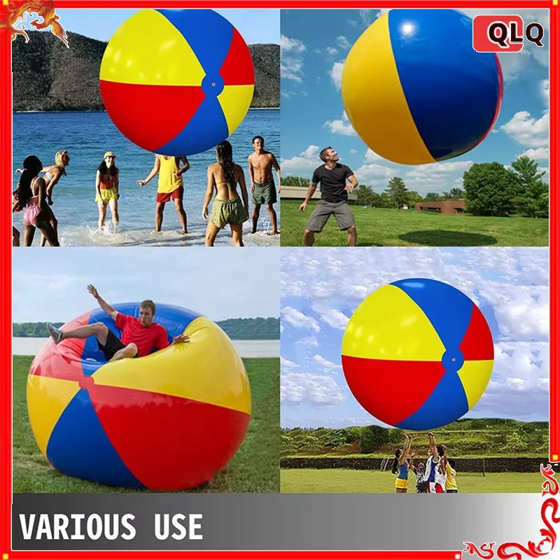 100 /200cm colorido grande inflável bola de praia pvc brinquedo de água para diversão ao ar livre festa na piscina adequado crianças adultos verão