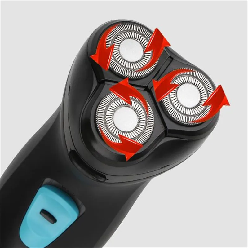 Professional Corded Electric Beard Shaver Whiskers Razor 3D Floating Rotary Foil Shave Face Shaving Machine Men Mustache Trimmer