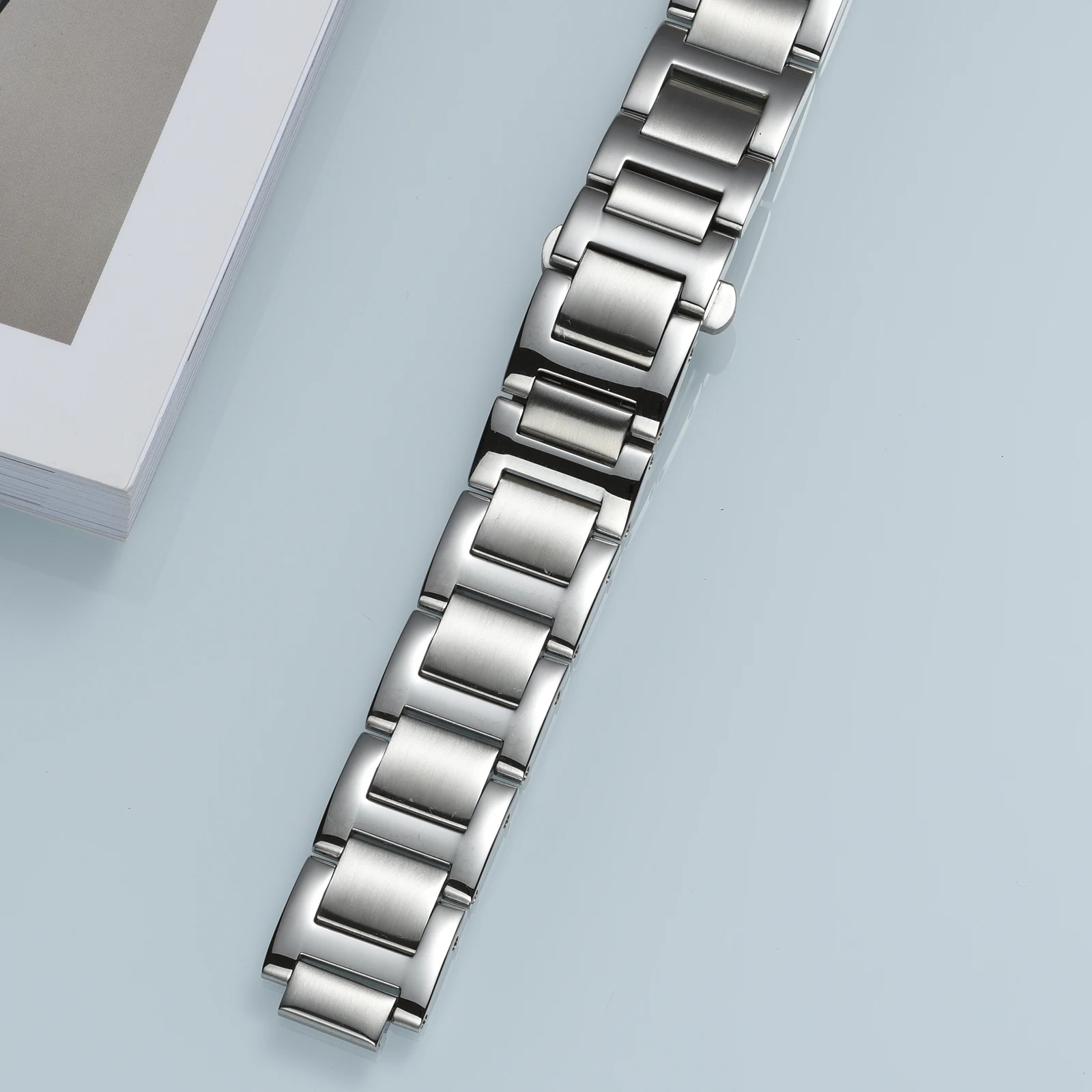 16-8 مللي متر 18-11 مللي متر 20-12 مللي متر سوار ساعة من الفولاذ المقاوم للصدأ متوافق مع كارتييه بالون بلو ، سوار معدني بديل ذو نهاية منحنية #3