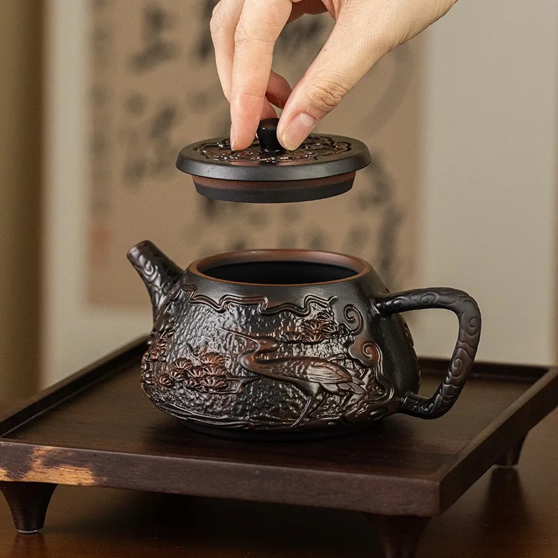 Yunnan Jianshui Purple Pottery Songhe Yannian Stone Scoop Tea Pot Tea Set