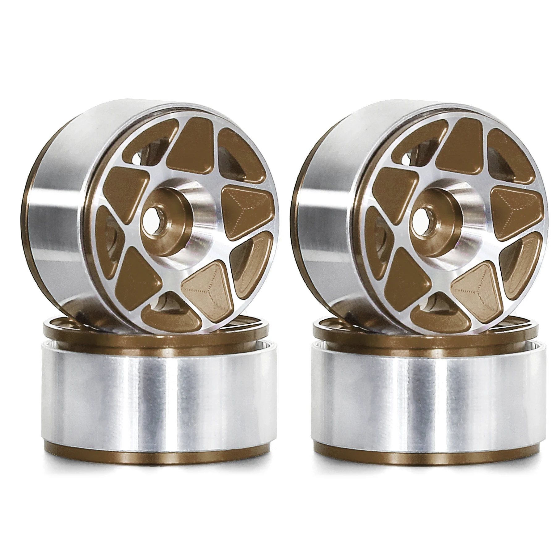 1,0 inch Rc klimauto aluminium vijfsterren wielnaaf velg Scx24 Fms24 Trx4 - kleinschalige auto enz. 1/24 1/18