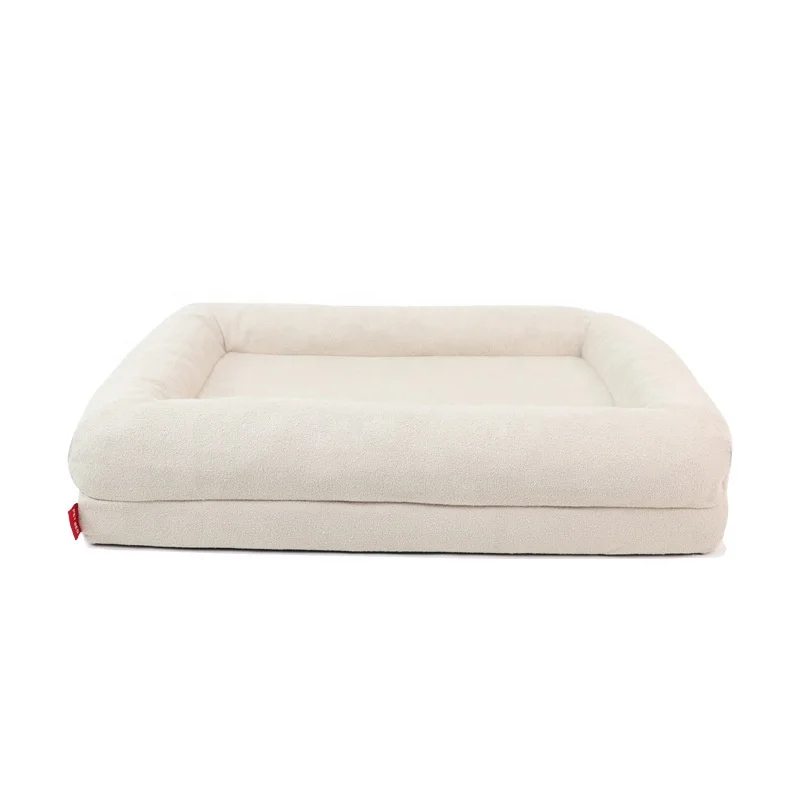 

Orthopedic Memory Foam Dog Bed Velvet Pet Mat Thick Warm Breathable Waterproof Non-Slip Removable Cover Featuring Animal Pattern