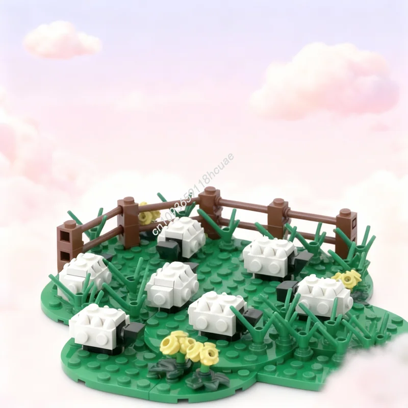 

350 деталей MOC: Конструктор «Пастушья овечка» — развивающая игрушка для сборки, идея для творчества, подарок на Рождество для детей