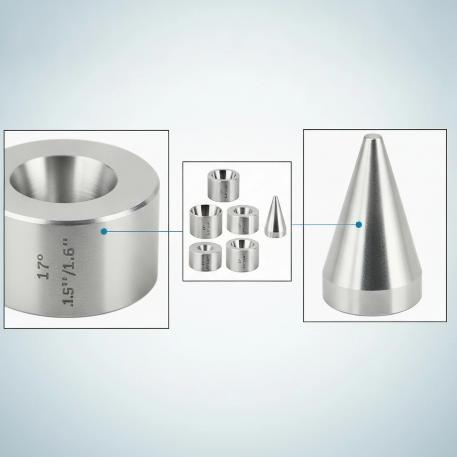 Stabilizer with Die Rings Stainless Steel Coin Tooling Stabilizer Polished Conical for Metalworkers, Workshops