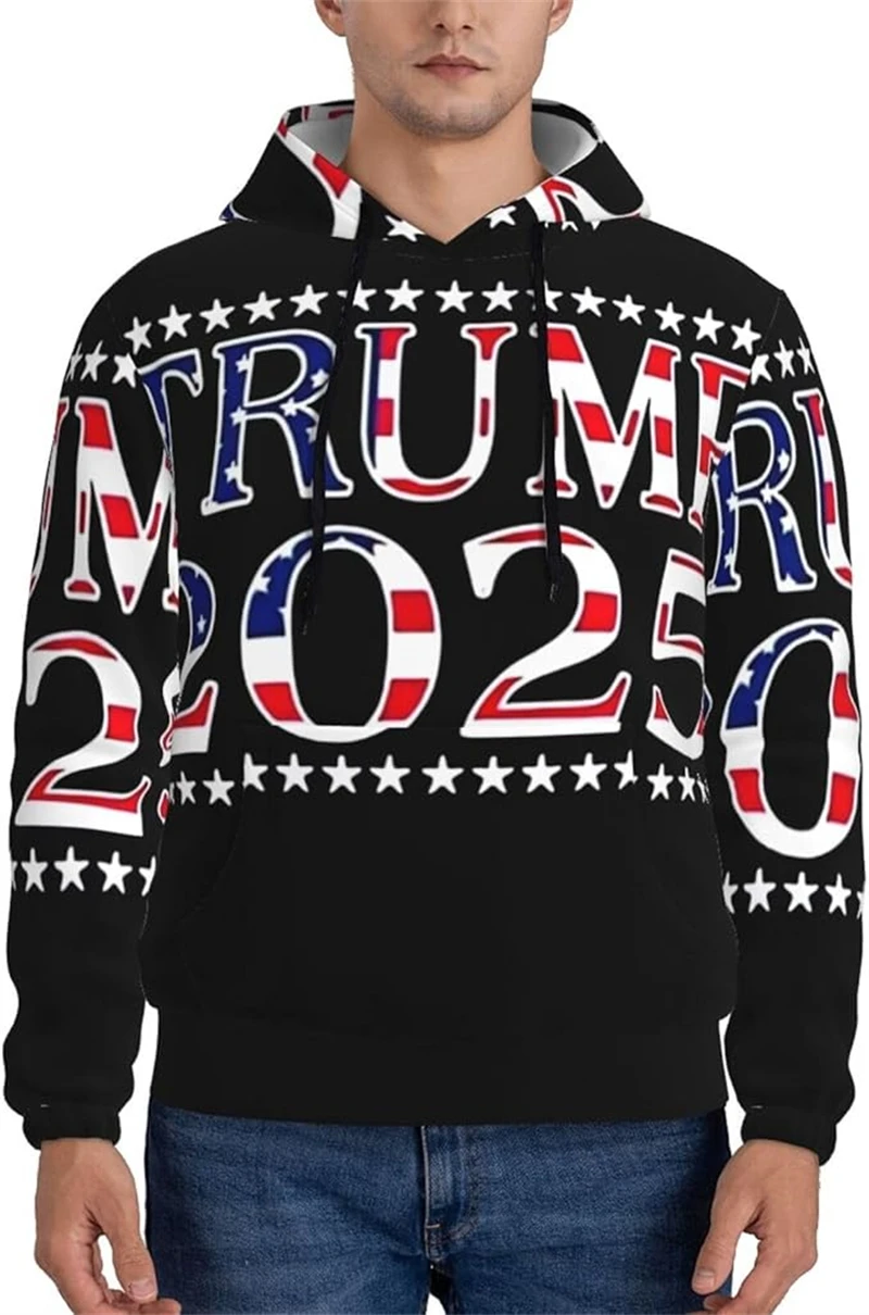 Donald Trump 2025 New Hoodies 3D Printed MAGA Trump Supporters Unisex Sweatshirt Men Women Oversized Pullover Men's Clothing