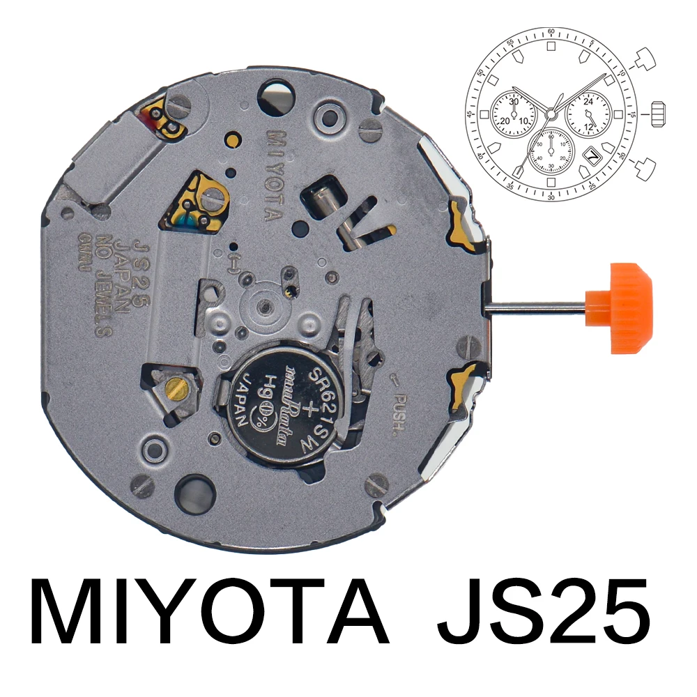 Miyota JS25 Quartz Movement 12 1/2\'\'\' SC-Chronograph 3 Sub-Dials On 3-6-9 And Date Lndication On 4 O\'clock